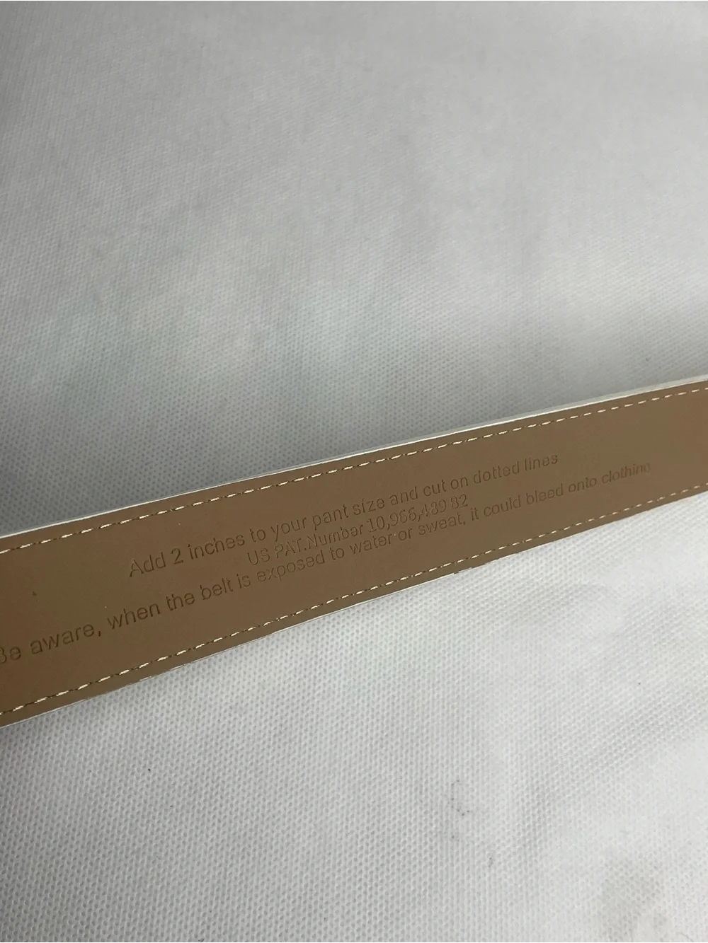 Nexbelt No Holes Ratchet Golf Belt Cut at 33” Grain Leather Mens White Metal Tan